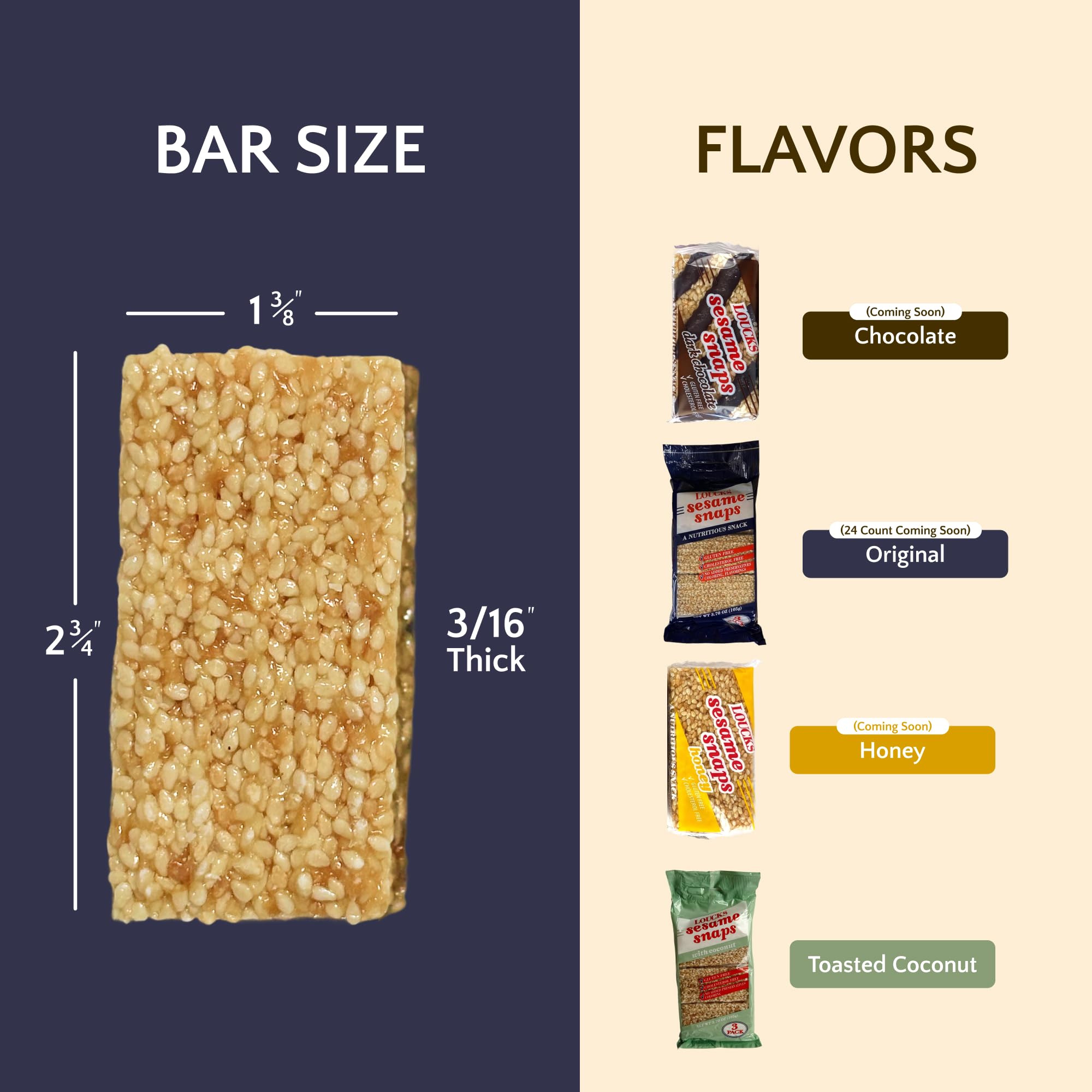 Loucks Original Sesame Snaps ingredients-glucose-sugar: simple, preservative-free sesame treat.