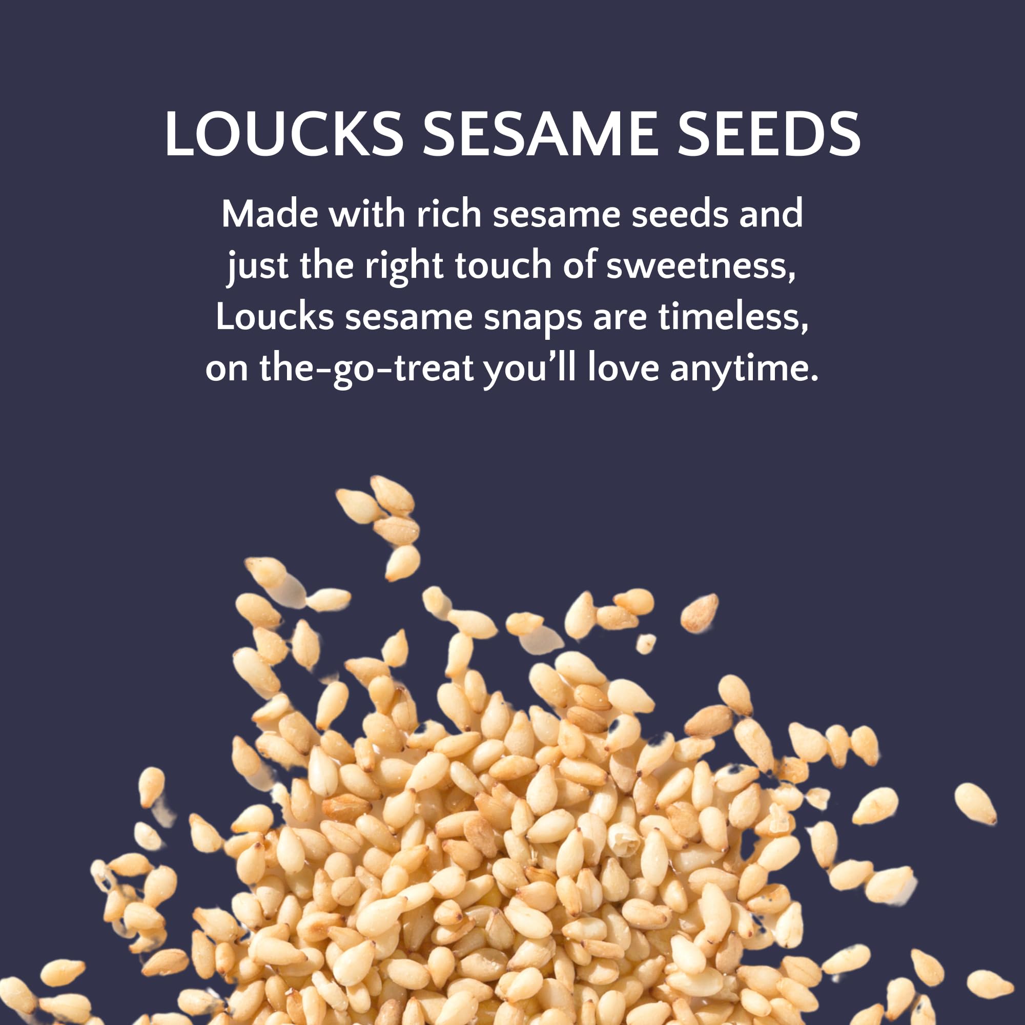 Loucks Original Sesame Snaps pack-3bars: convenient 3-pack for lunchboxes.
