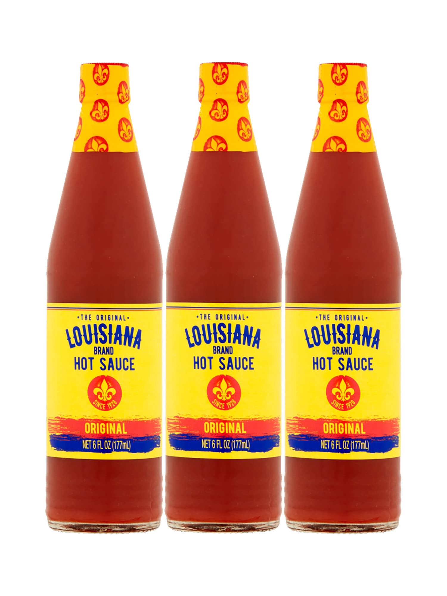 Louisiana Brand Hot Sauce Original: three-pack for versatile kitchen use.