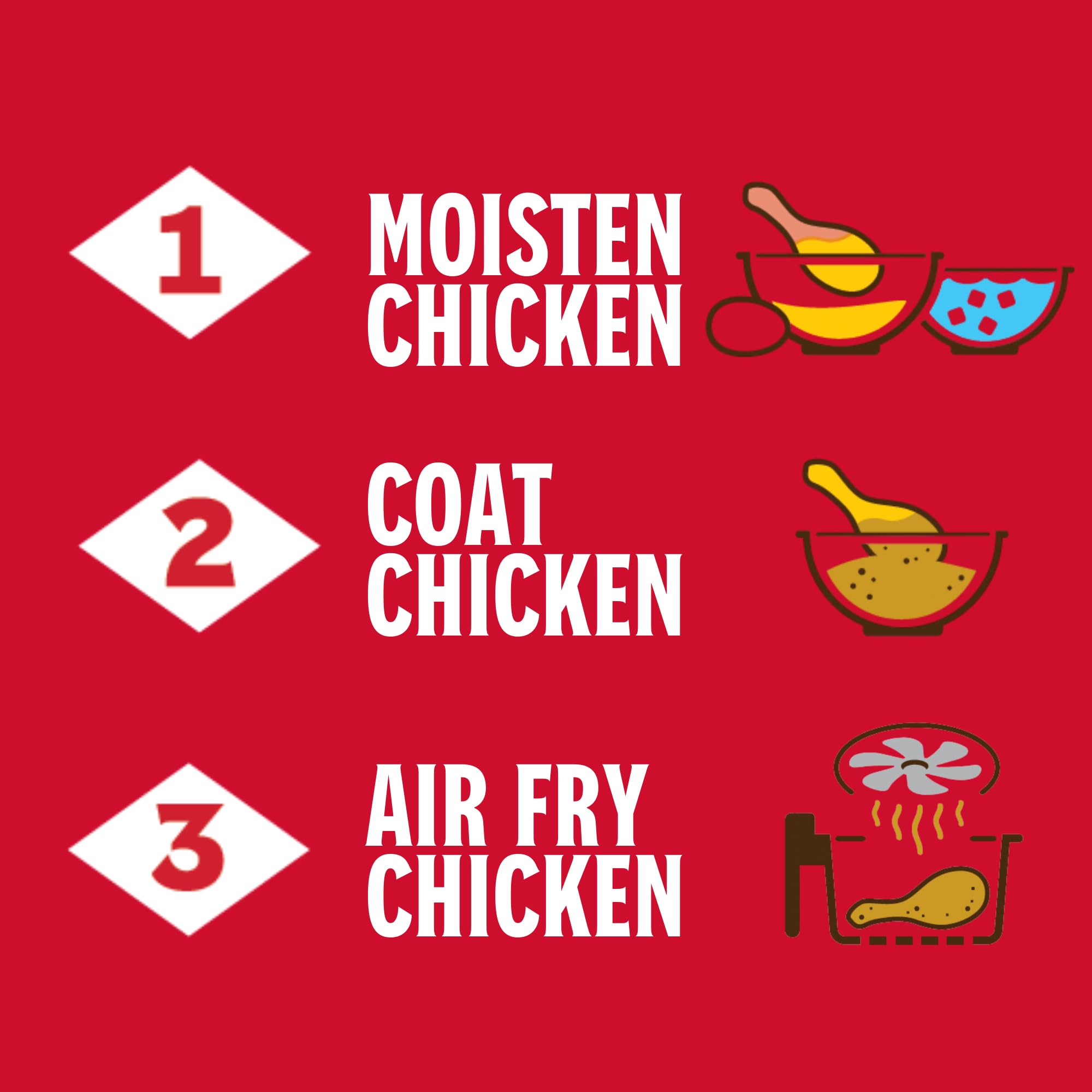 Coated chicken pieces using Louisiana Fish Fry mix showing crispy crust