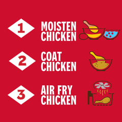 Coated chicken pieces using Louisiana Fish Fry mix showing crispy crust