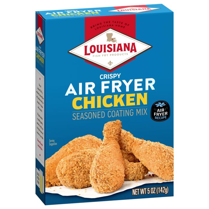 Louisiana Fish Fry 5oz box on a kitchen counter ready for quick meals.