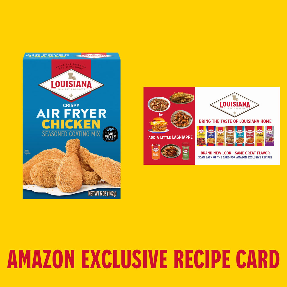 Wings or sandwiches prepared with Louisiana Fish Fry air fryer coating mix