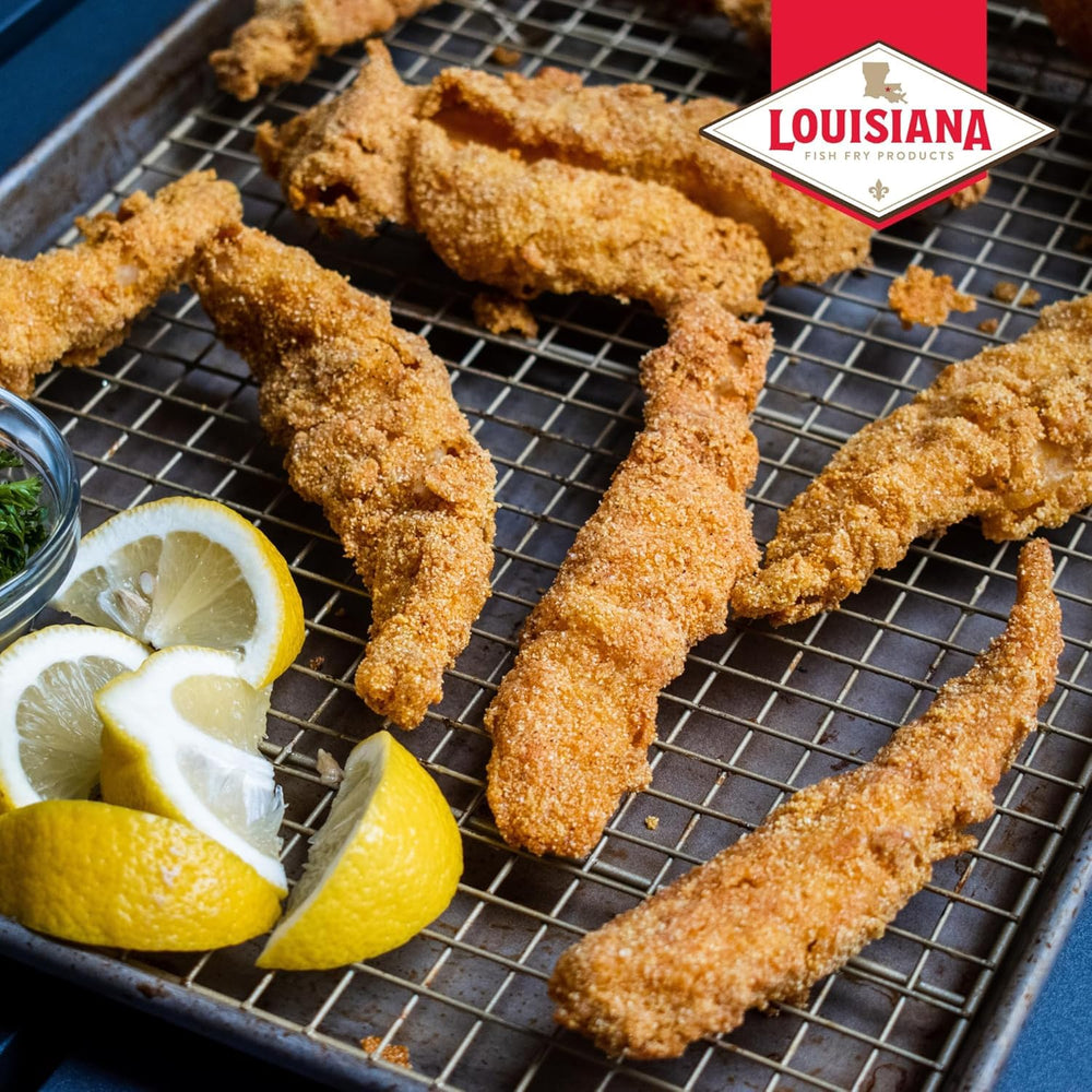 Exclusive Amazon recipe card included with Louisiana Fish Fry mix.