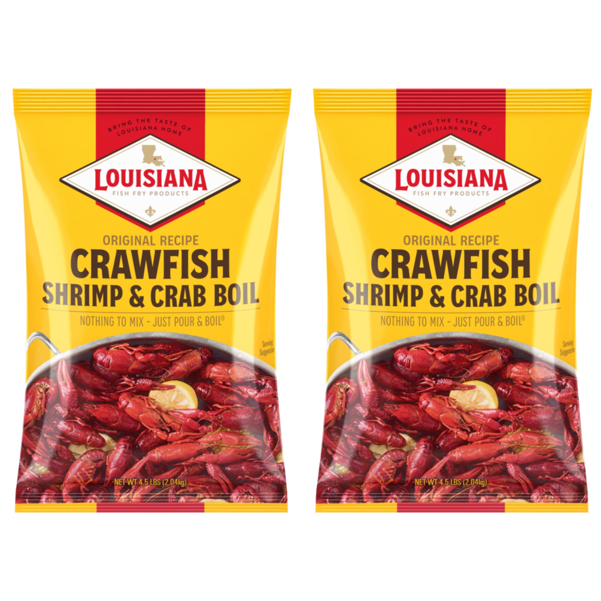Louisiana Fish Fry boil seasoning pack for two bags with ready-to-use flavor