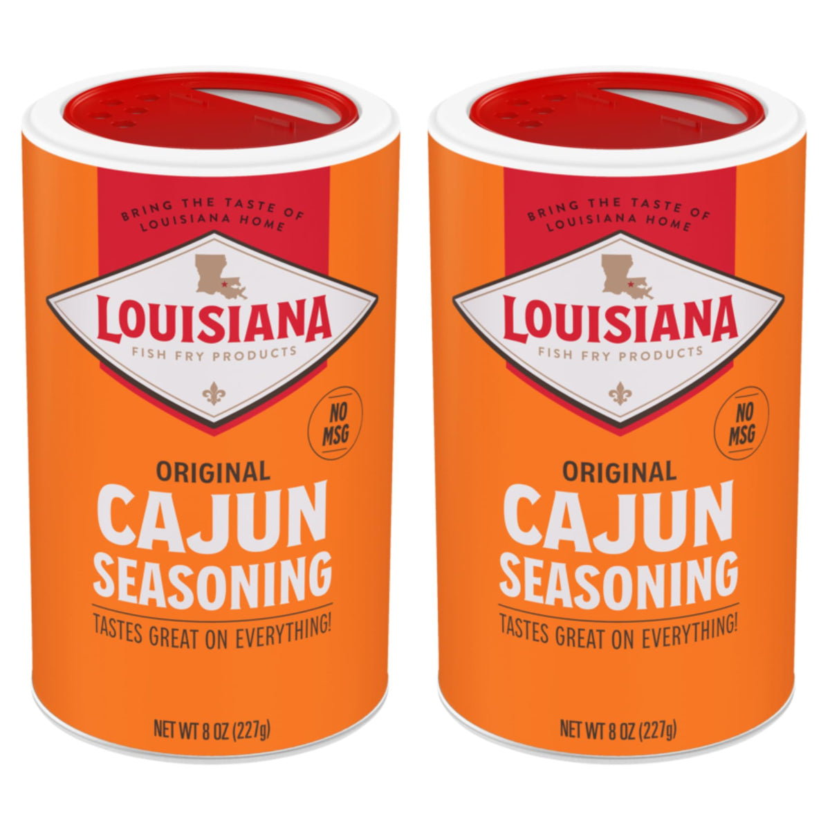 Louisiana Fish Fry Cajun Seasoning bottle pour adds bold flavor to any dish