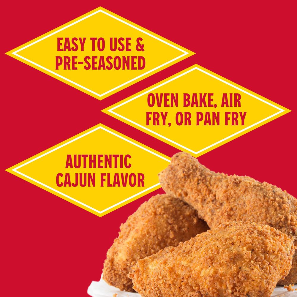 Louisiana Fish Fry Classic Fried Chicken Keto Coating bowl with coating ready for air frying shows even coverage.