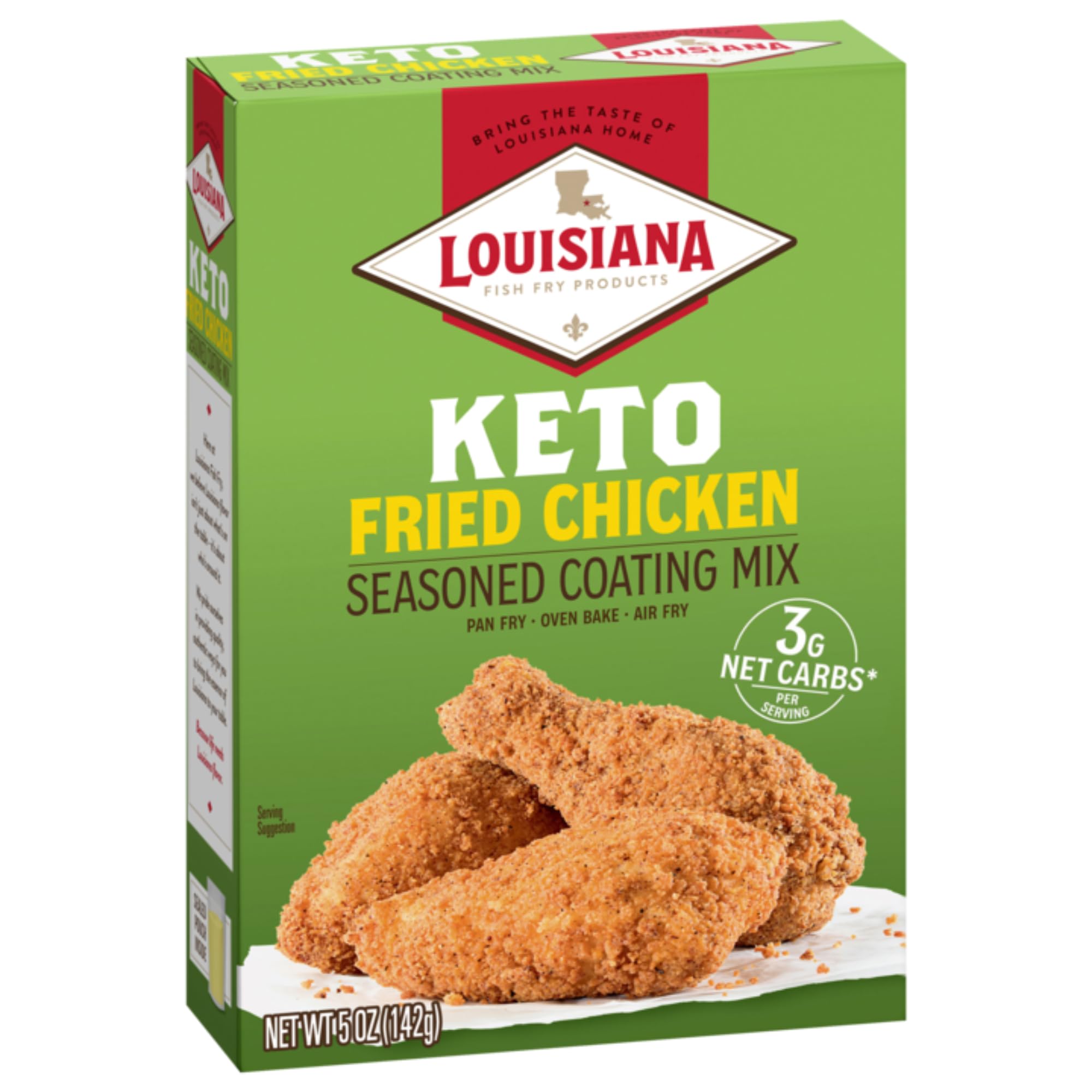 Louisiana Fish Fry Classic Fried Chicken Keto Coating pack front highlights value and keto-friendly convenience.