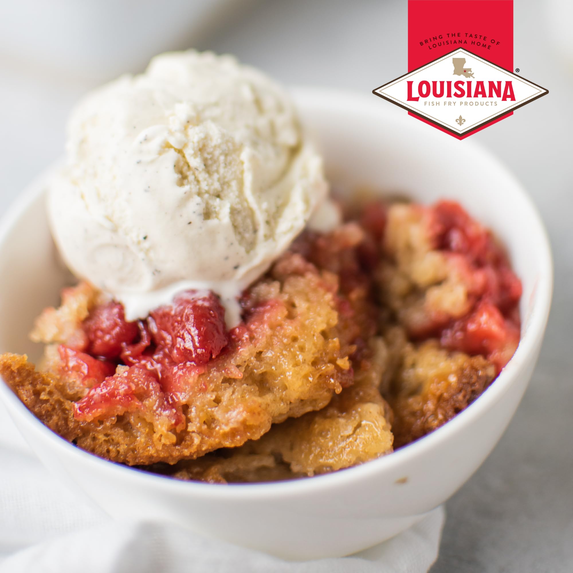 Louisiana Fish Fry Cobbler Mix ready to serve family dessert