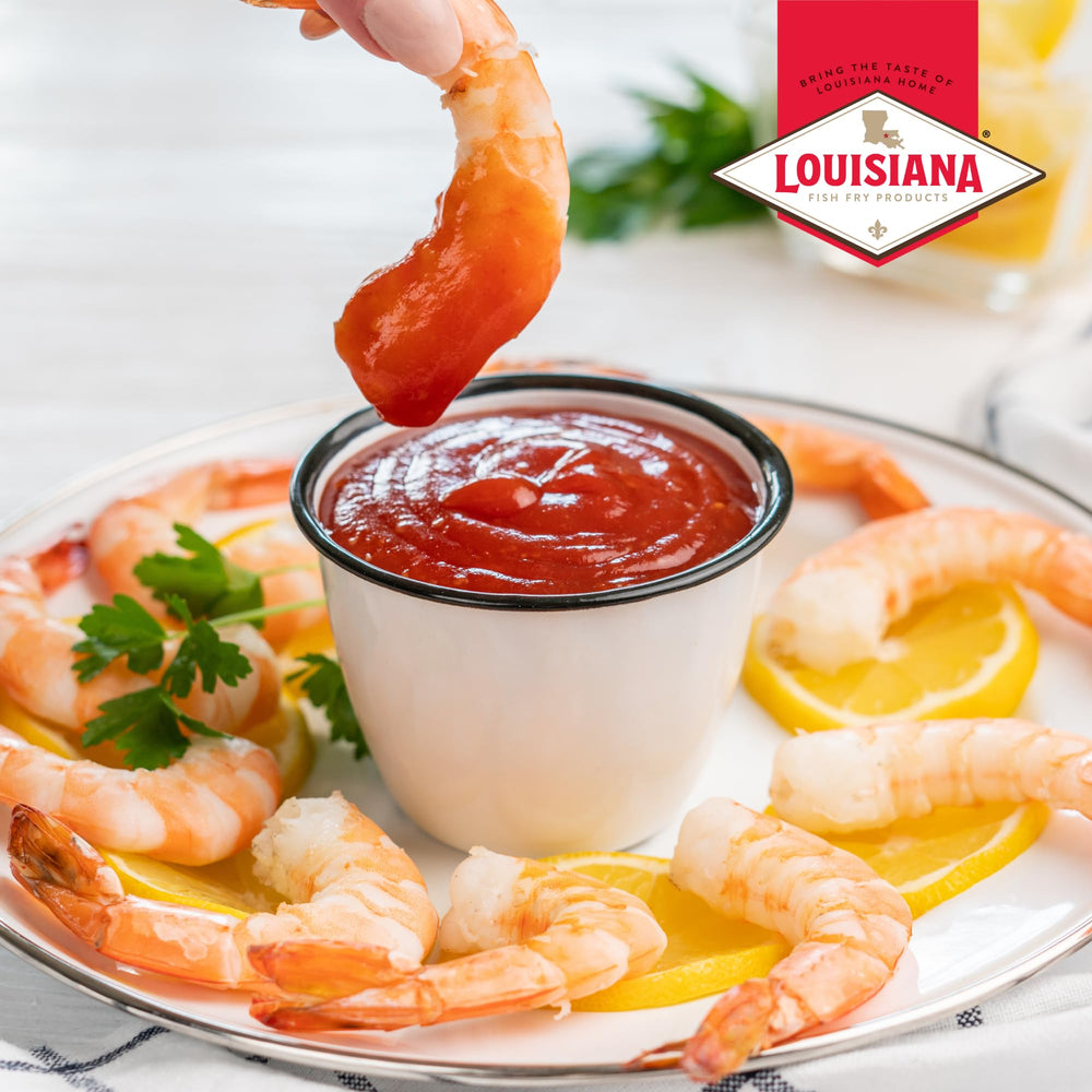 Louisiana Fish Fry Cocktail Sauce offers horseradish and lemon brightness