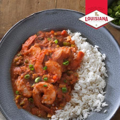 Creole Base poured over rice highlights ready-to-serve seafood option