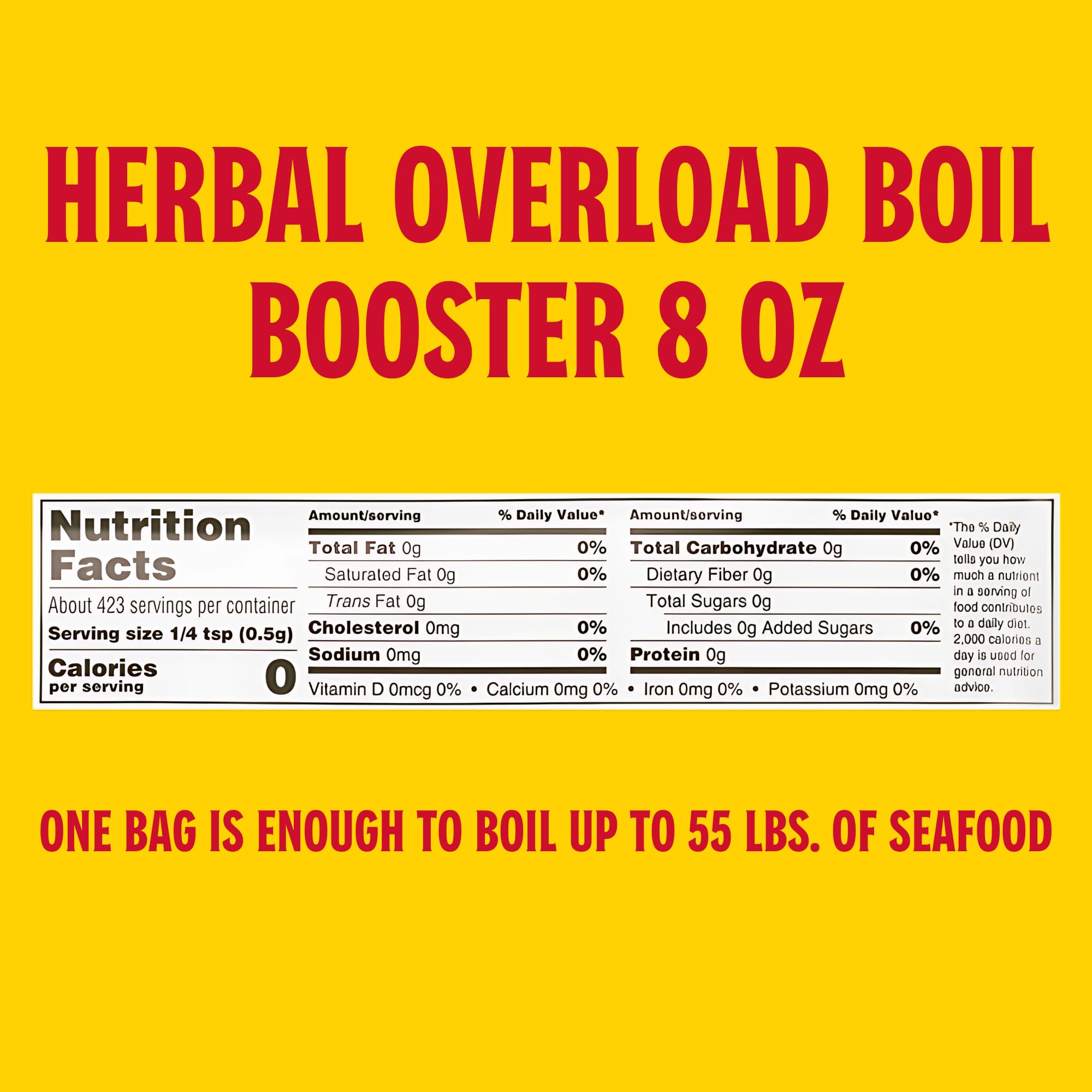 Louisiana Fish Fry Herbal Overload Boil Booster bottle close-up for seasoning