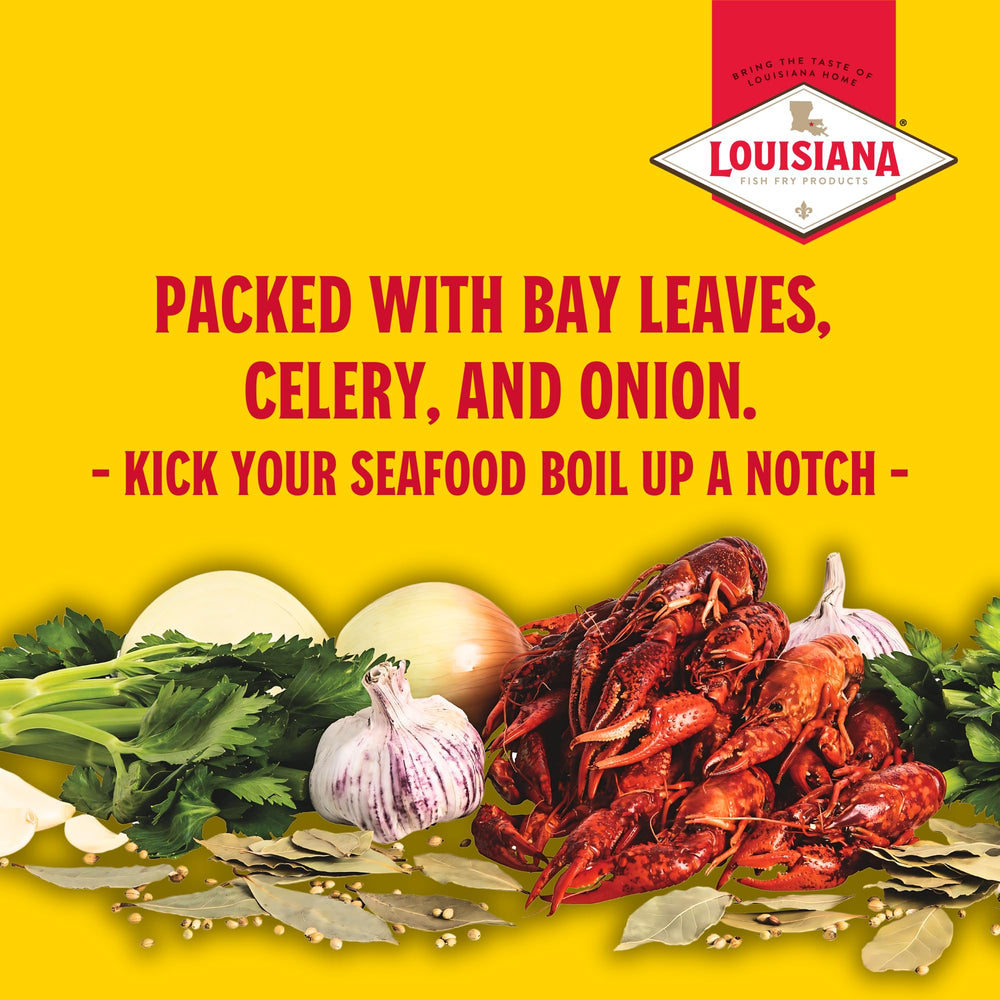 Louisiana Fish Fry Herbal Overload Boil Booster enhances shrimp boils