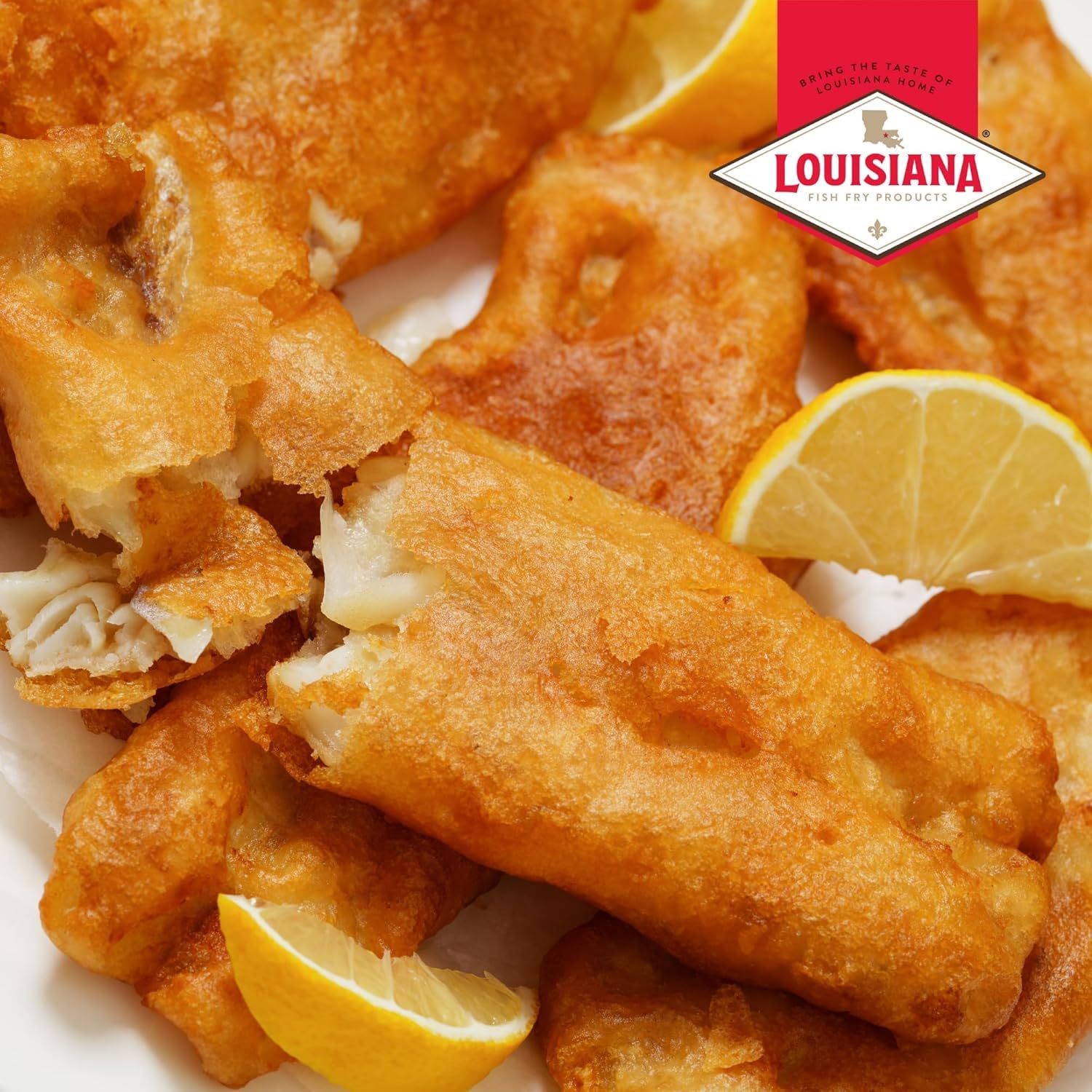 Louisiana Fish Fry onion rings with golden, airy coating for crisp bite
