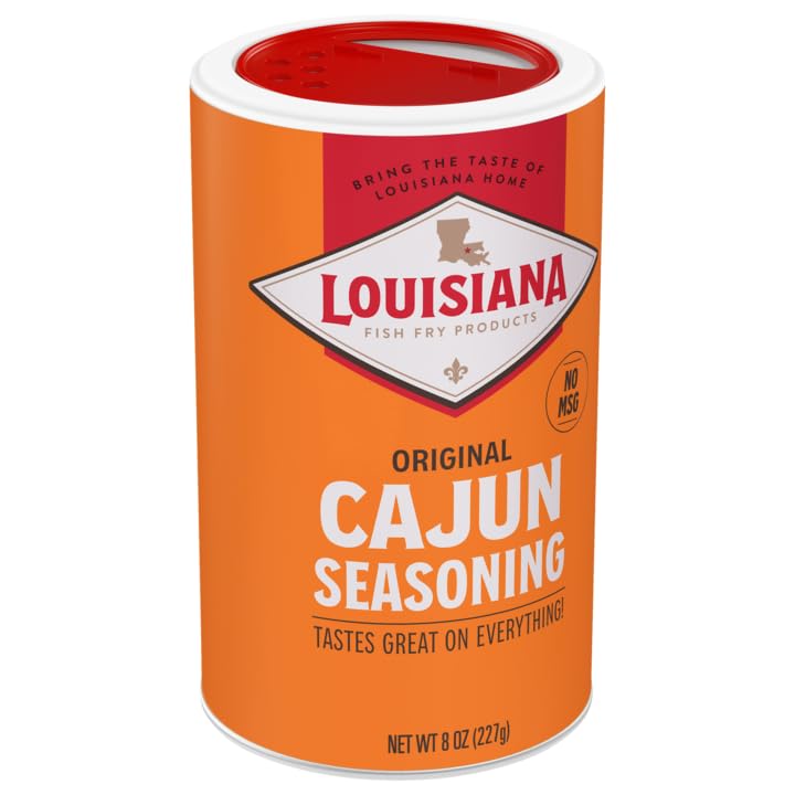 Louisiana Fish Fry Cajun Seasoning spice mill on counter for meals
