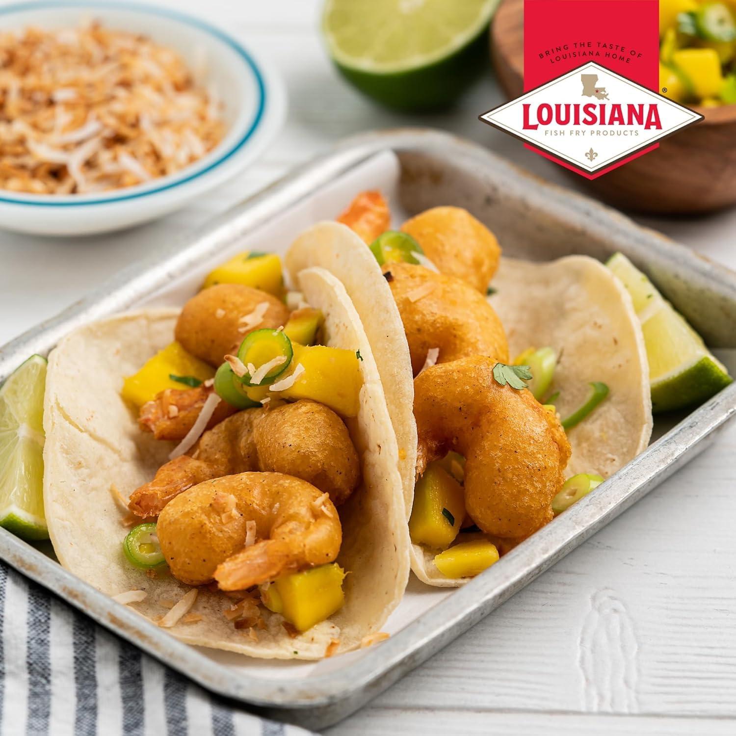 Louisiana Fish Fry pub-style recipe card guiding crisp results