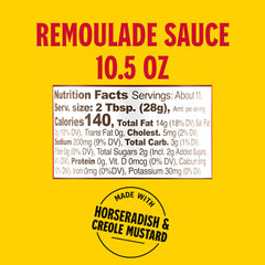 Louisiana Fish Fry Remoulade bottle back label shows two-pack option