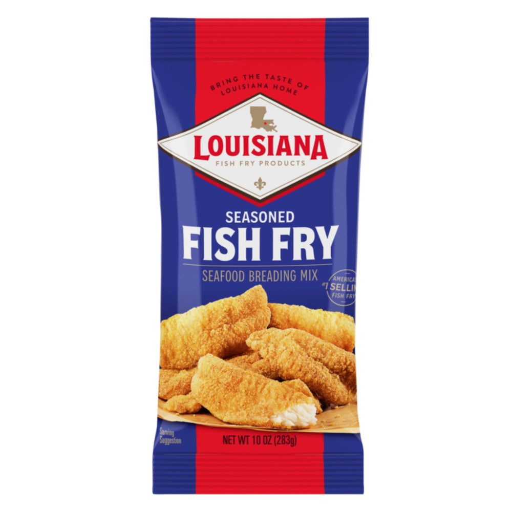 Louisiana Fish Fry Seasoned Mix bag ready for quick weeknight dinners.