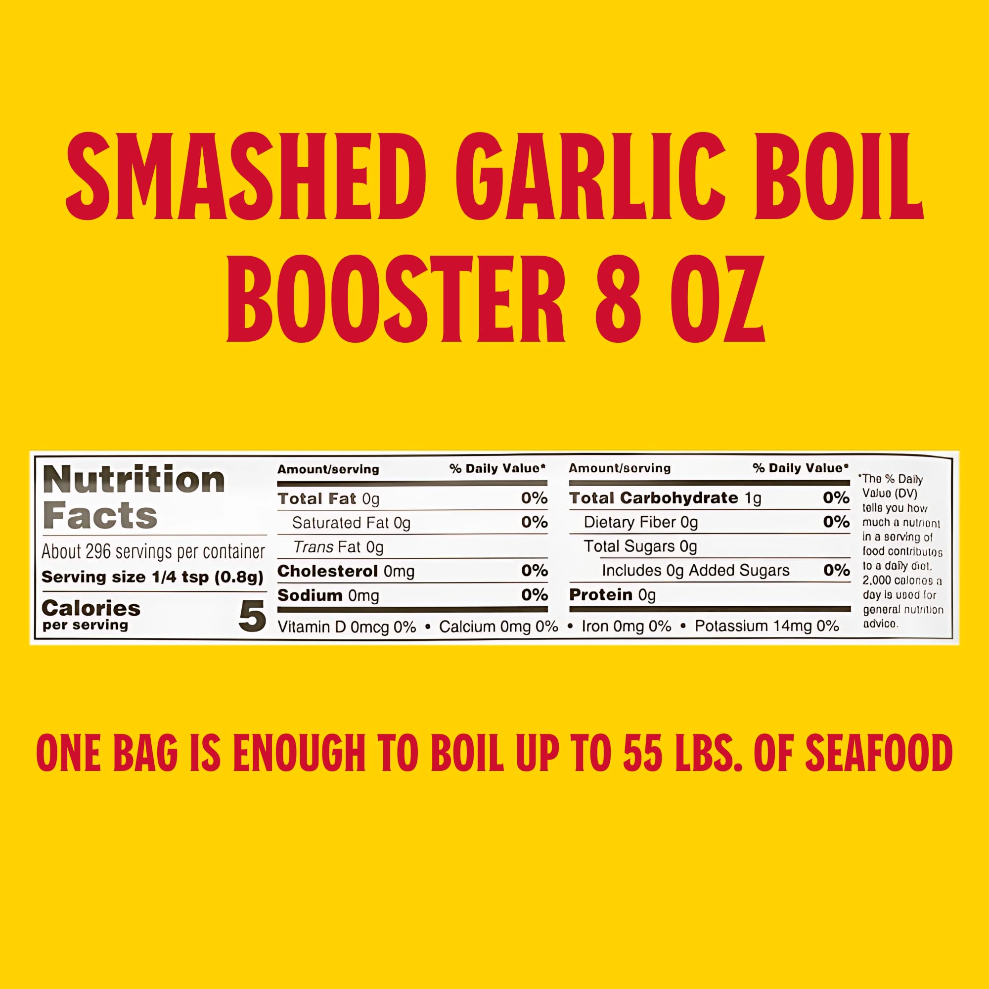 Louisiana Fish Fry Smashed Garlic Boil Booster dispensing cap enables quick flavor boosts.