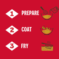 Louisiana Fish Fry Shrimp Fry Batter yields a crispy coating on vegetables.