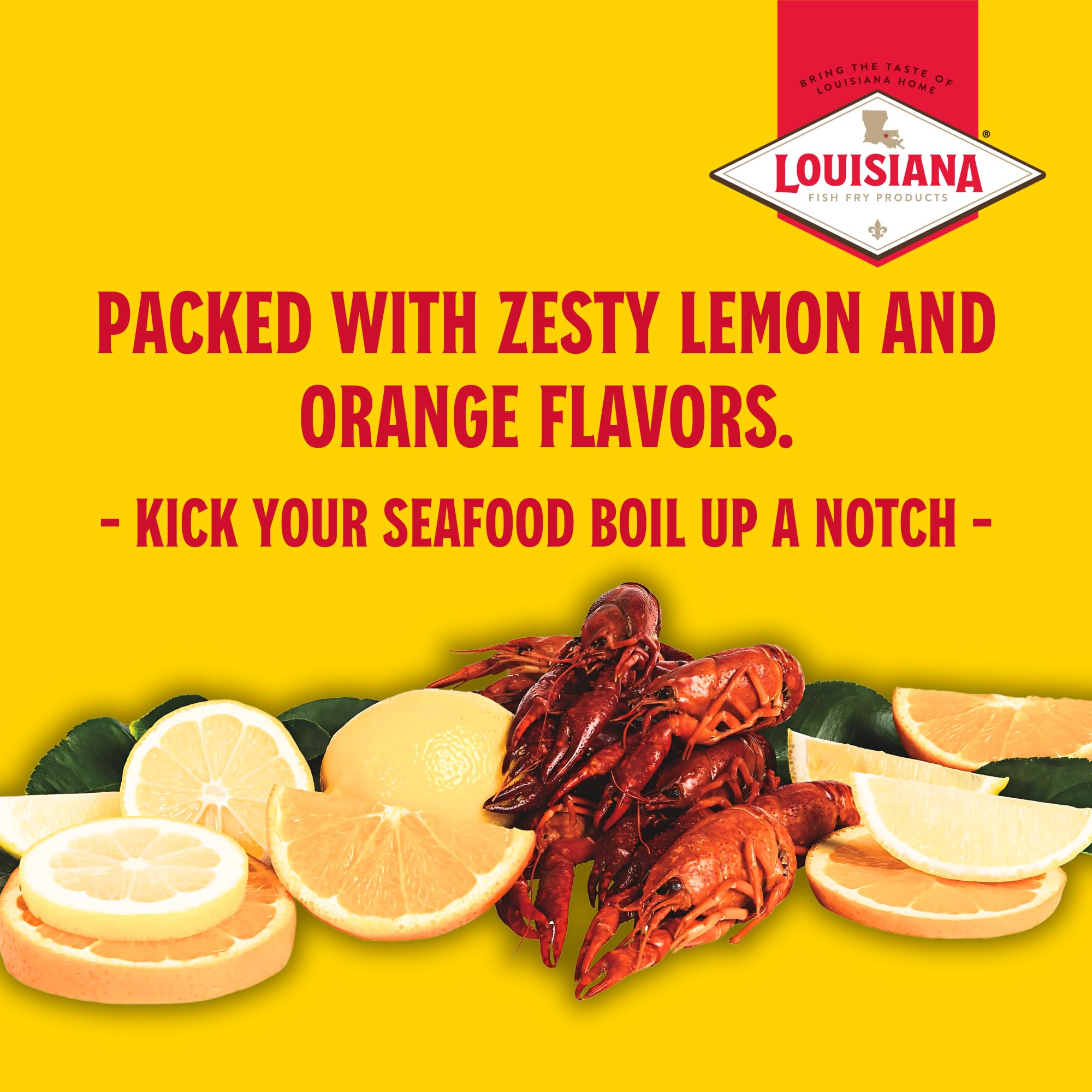 Louisiana Fish Fry Zesty Citrus Boil Booster close-up of seasoning ingredients.