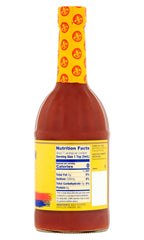 Louisiana Original Hot Sauce bottle back view shows label detail and heat hint.