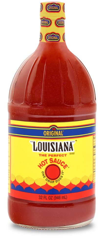 Louisiana Original Hot Sauce spice level indicator on label for easy choice.