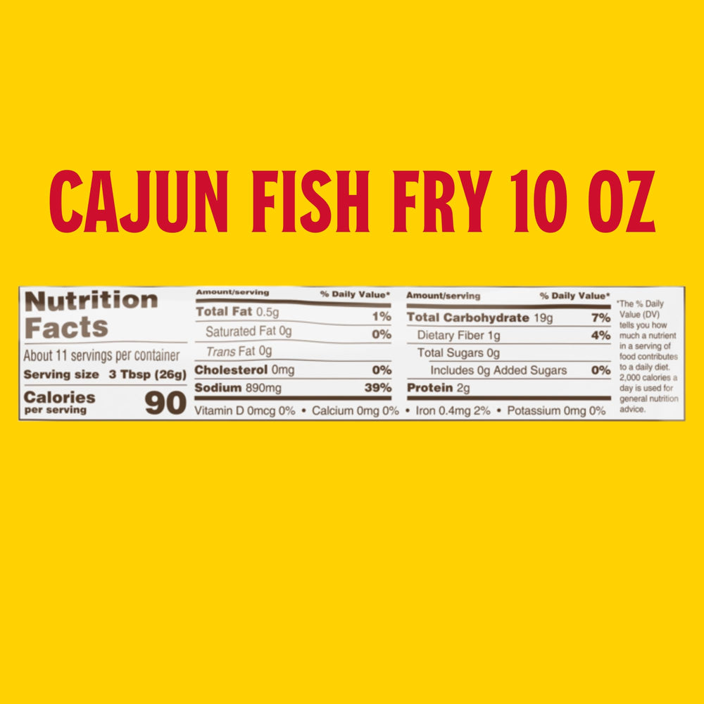 Cajun Fry cornmeal crust on a fish fillet for golden crunch