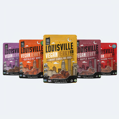 Louisville Jerky Smoky Carolina BBQ bag close-up for on-the-go flavor.