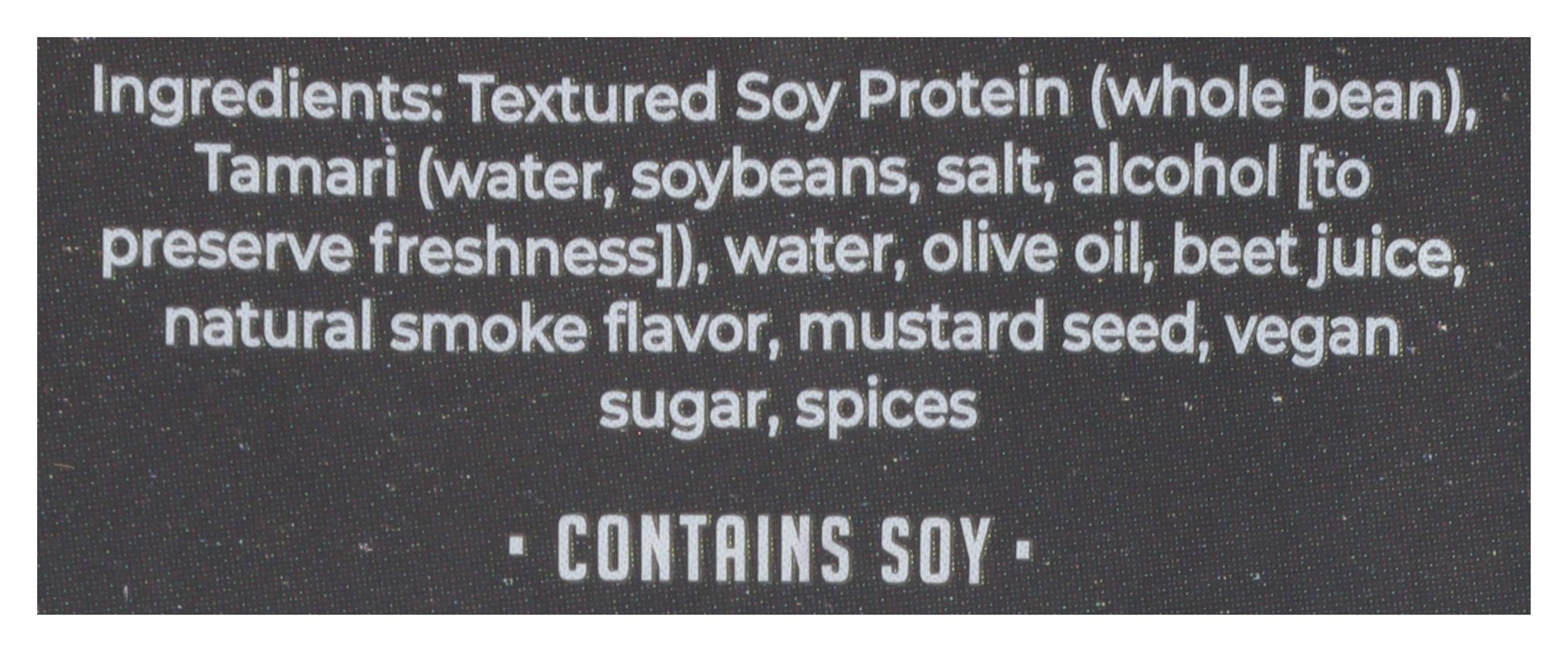 Louisville Vegan Jerky texture close-up highlights meat-like chew and flavor