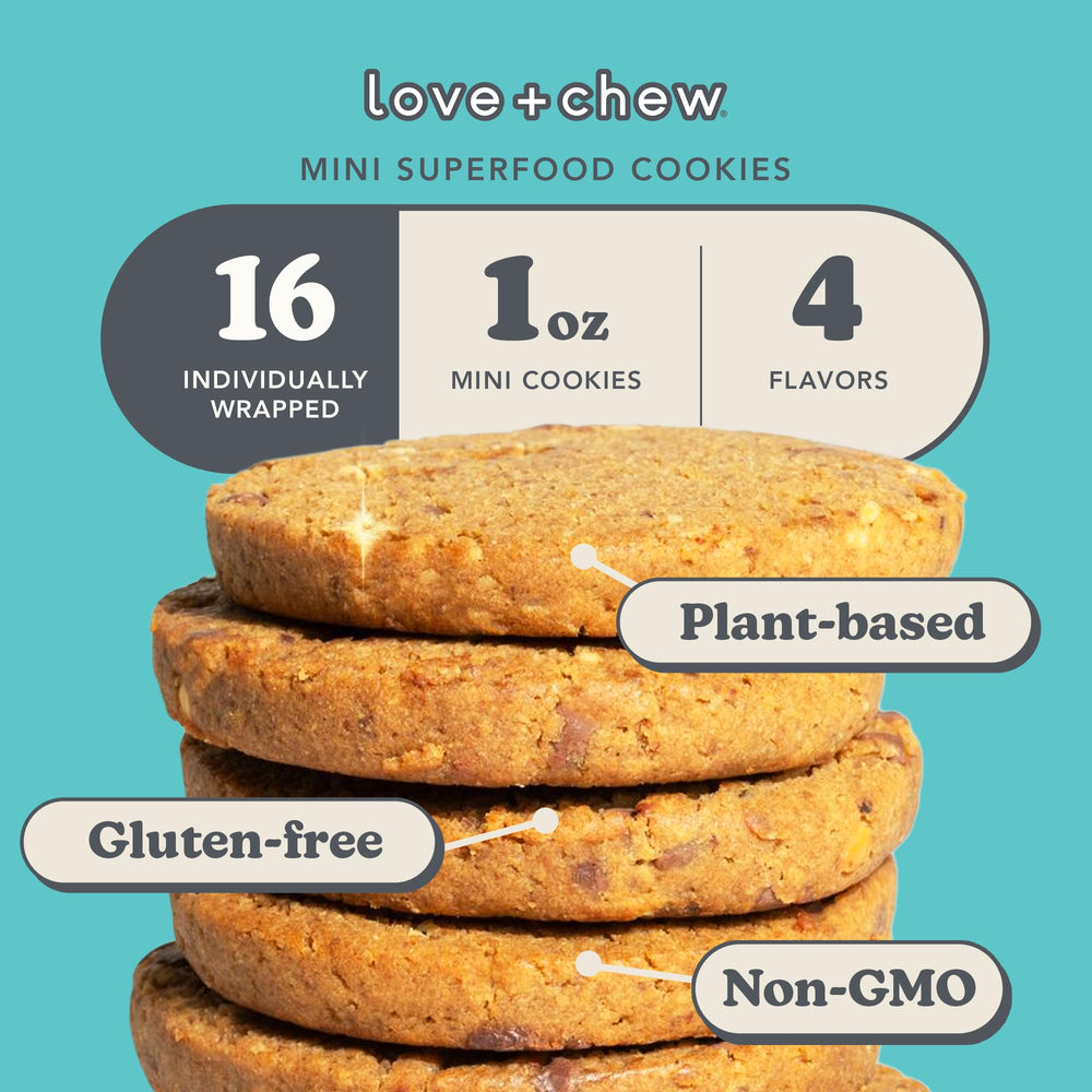 Love + Chew cherry almond mini cookie close-up with fruity notes.