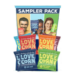 Love Corn sampler sea salt bags for on-the-go snacking and gluten-free crunchy moments