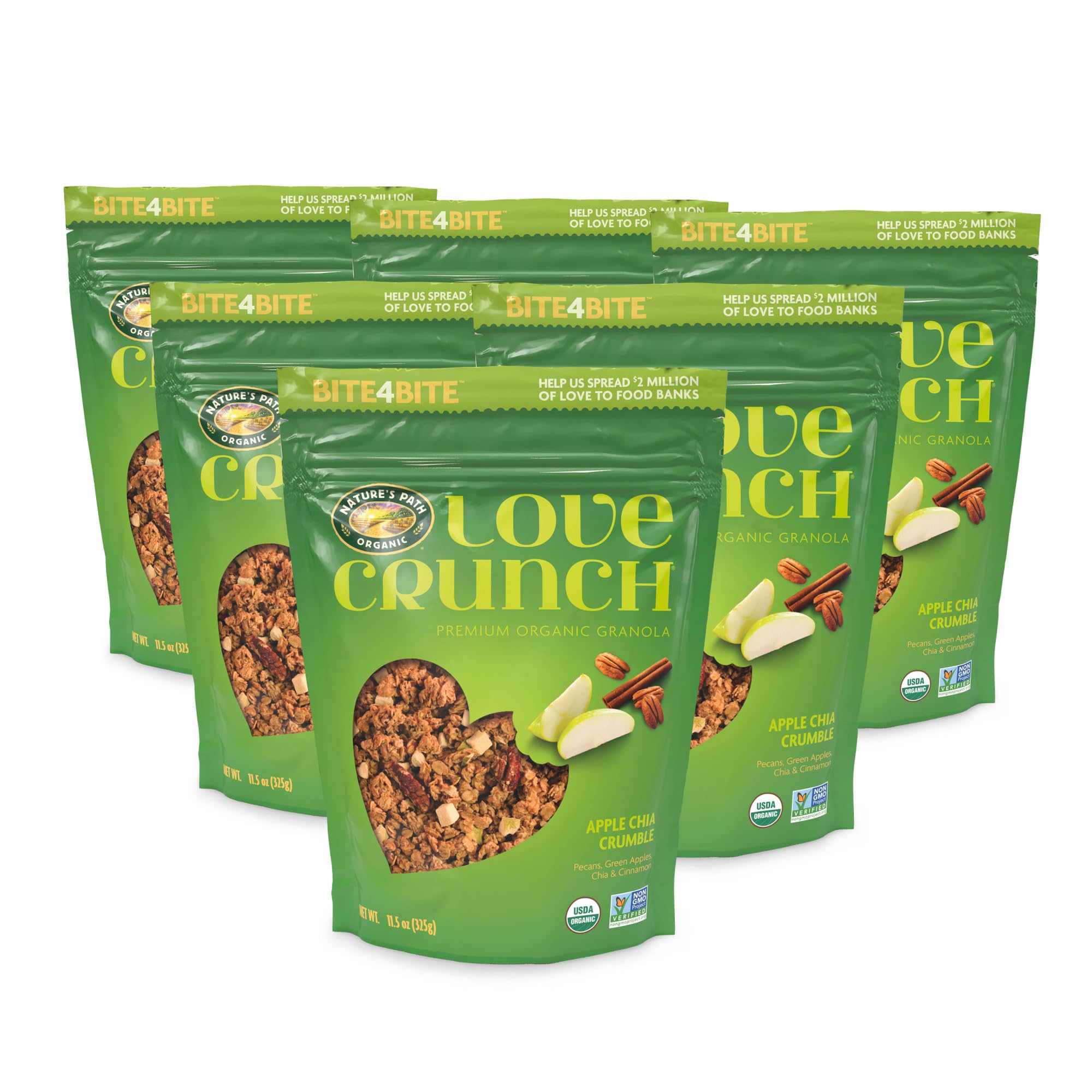 Chia seeds and cinnamon shine in Love Crunch Apple Chia Crumble granola