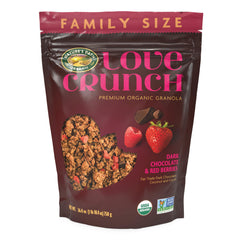 Love Crunch Dark Chocolate and Red Berries granola pack ready for a quick energy boosting breakfast
