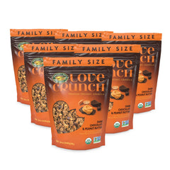 Oats, peanuts and chocolate chunks highlight the organic mix in Love Crunch granola.