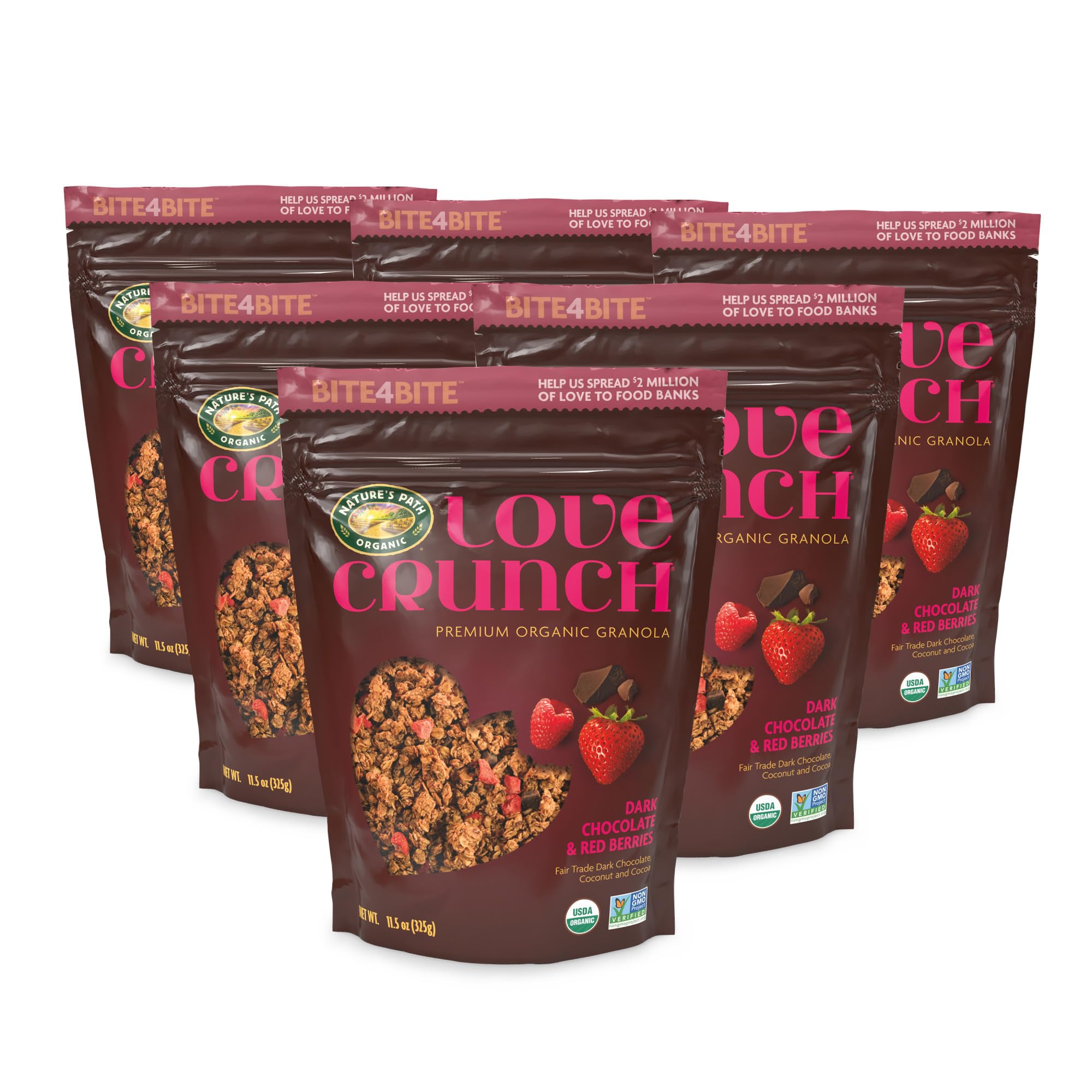 Love Crunch granola being poured over yogurt for a quick, tasty breakfast.