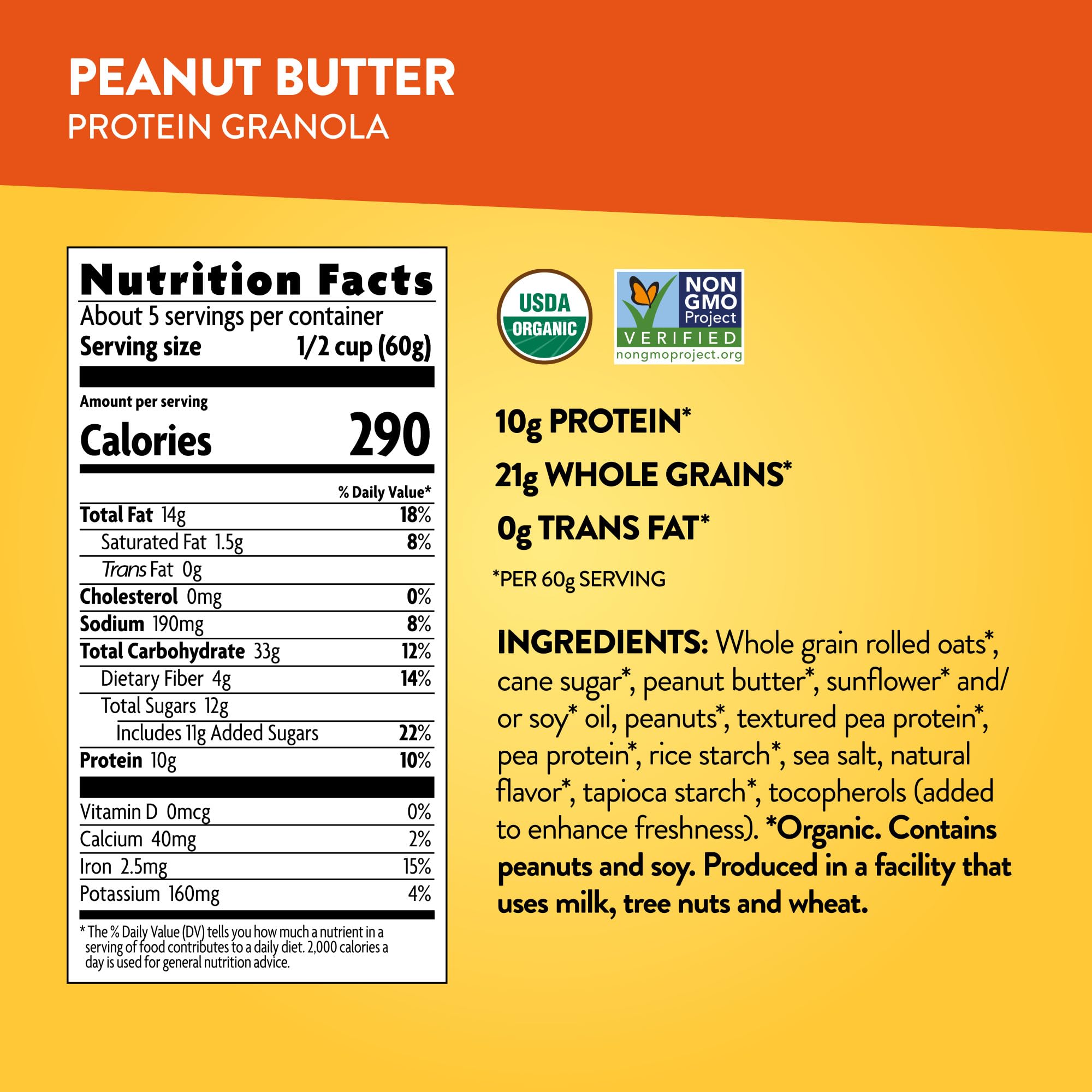 Love Crunch roasted peanuts mixed with granola for extra crunch and plant-based protein.