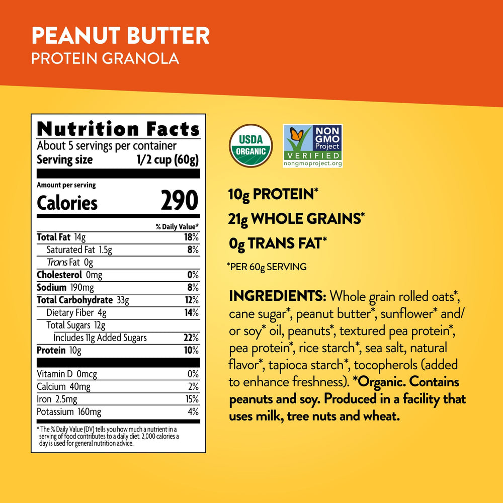 Love Crunch roasted peanuts mixed with granola for extra crunch and plant-based protein.