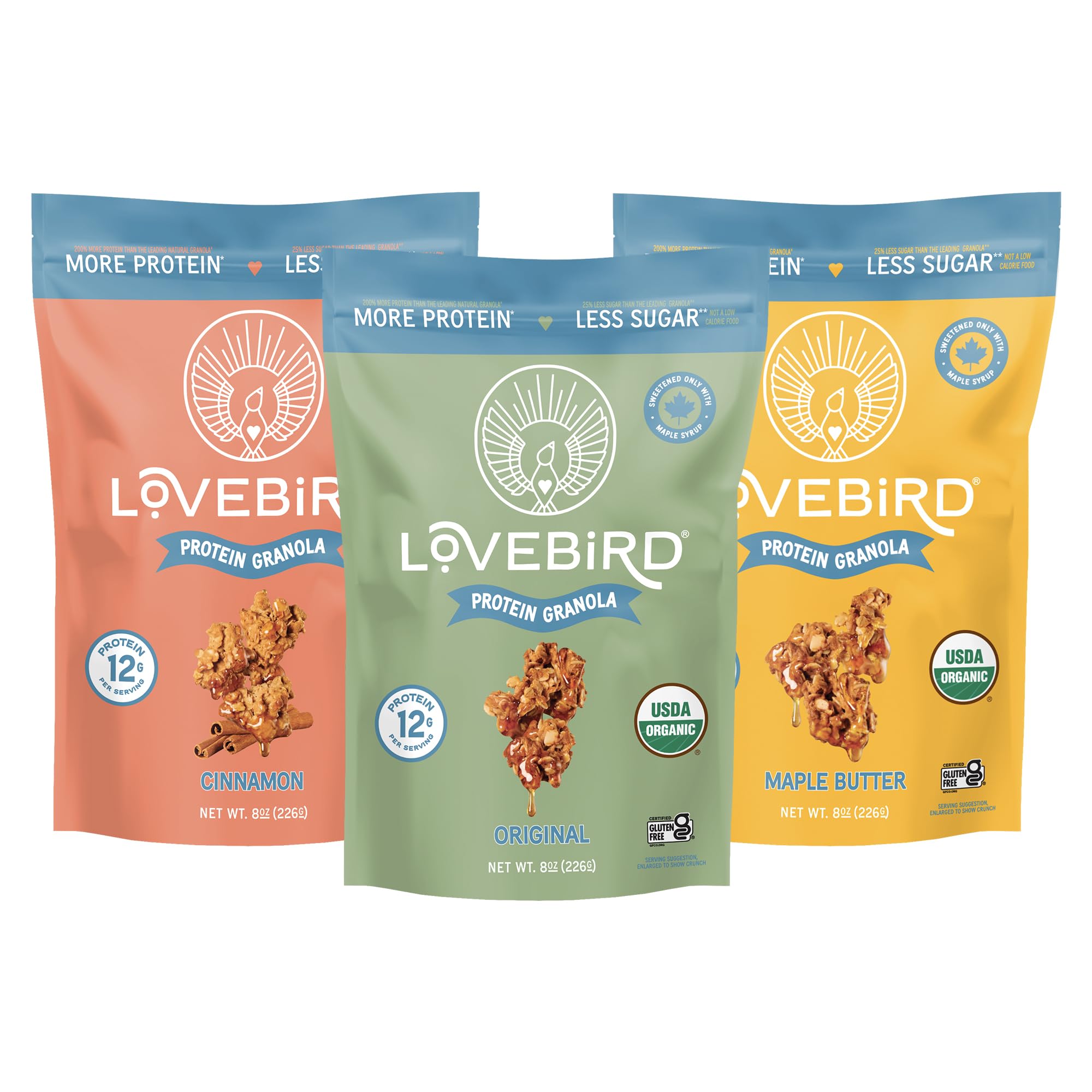 Lovebird gluten-free granola with seven ingredients for a protein-rich breakfast.