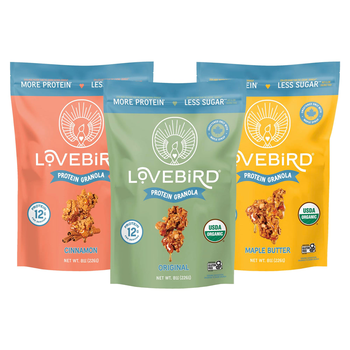 Lovebird gluten-free granola with seven ingredients for a protein-rich breakfast.