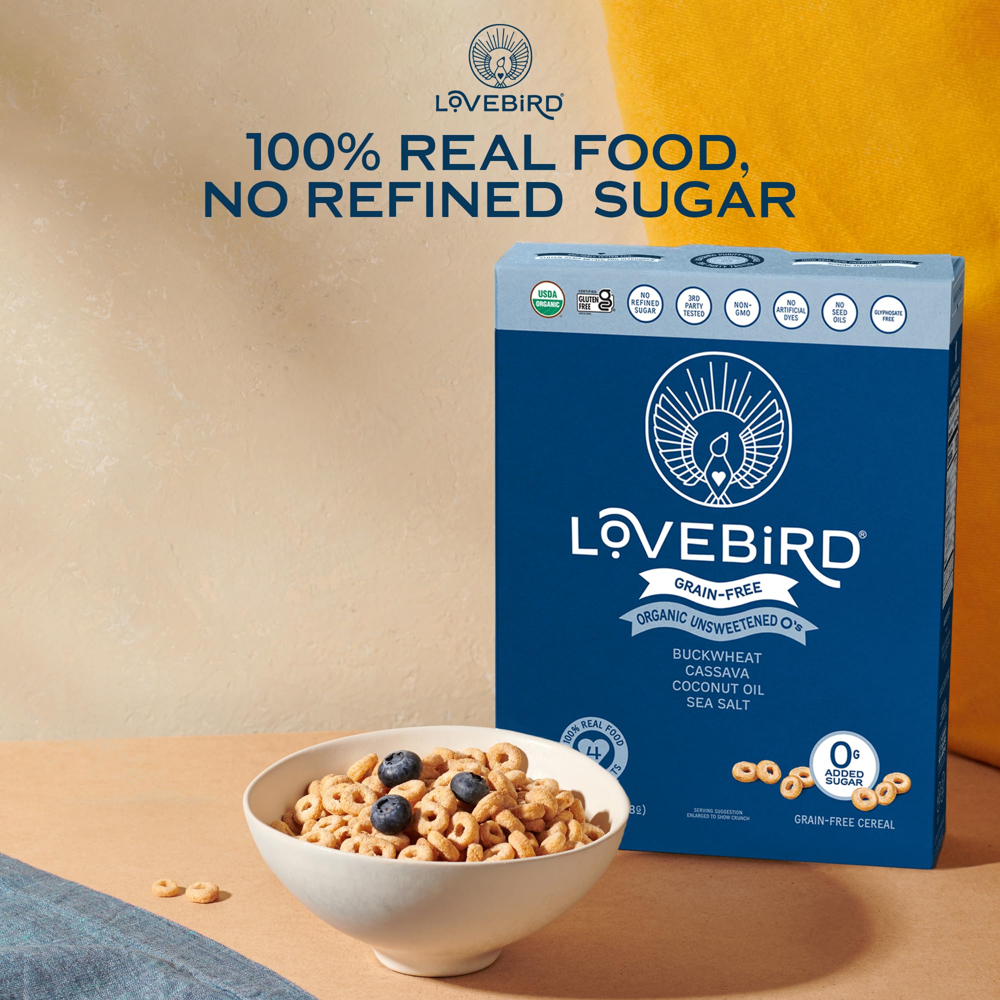 Lovebird Organic Cereal kids-snack-ideas suggests easy snack options for school lunches