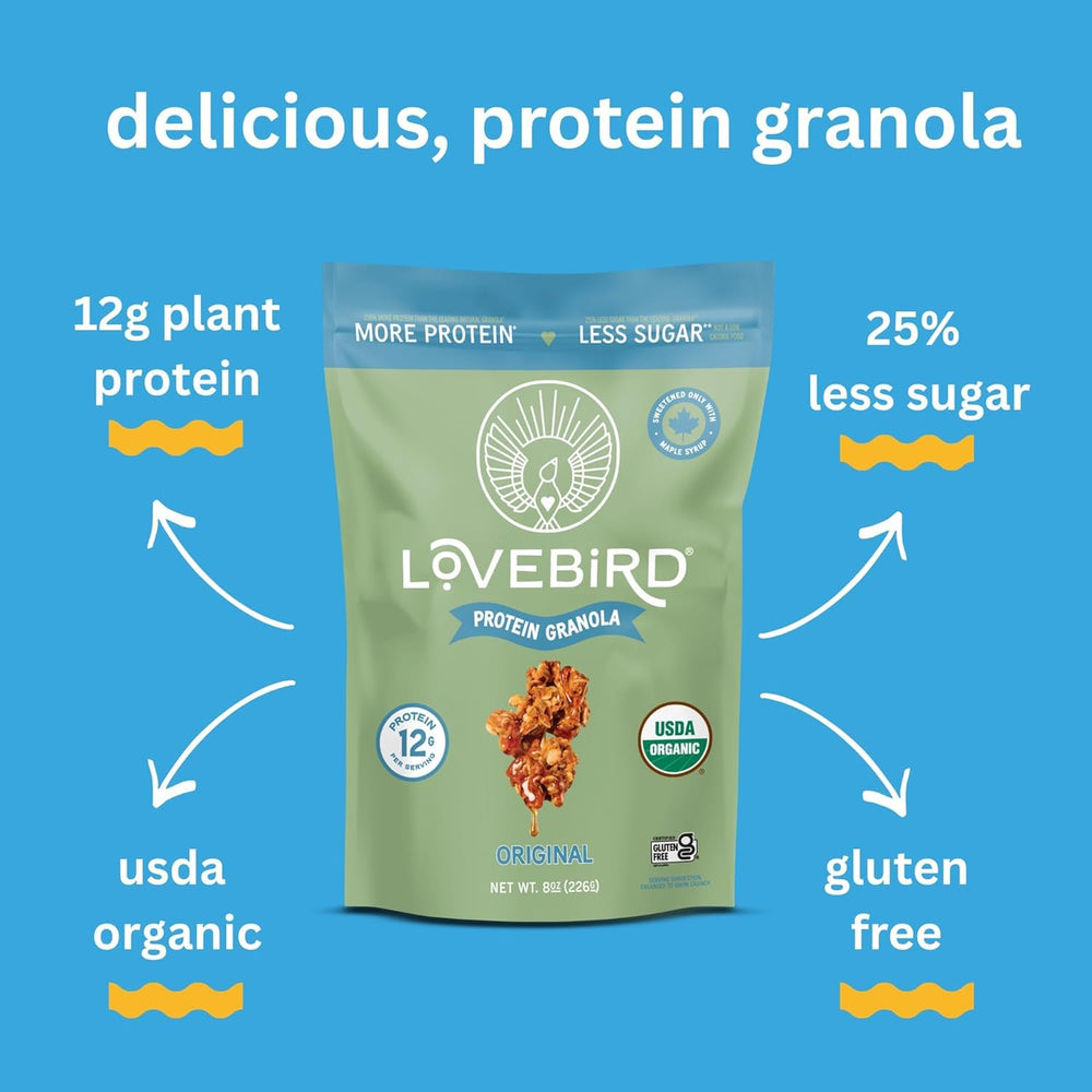 Lovebird gluten-free oats and clean ingredients support easy, mindful eating.