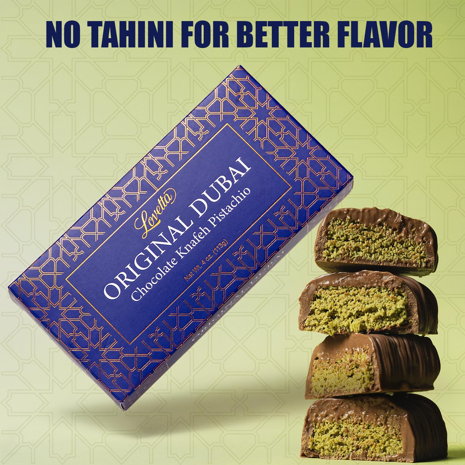 Lovetta Dubai Milk Chocolate Bar knafeh flavor interior display