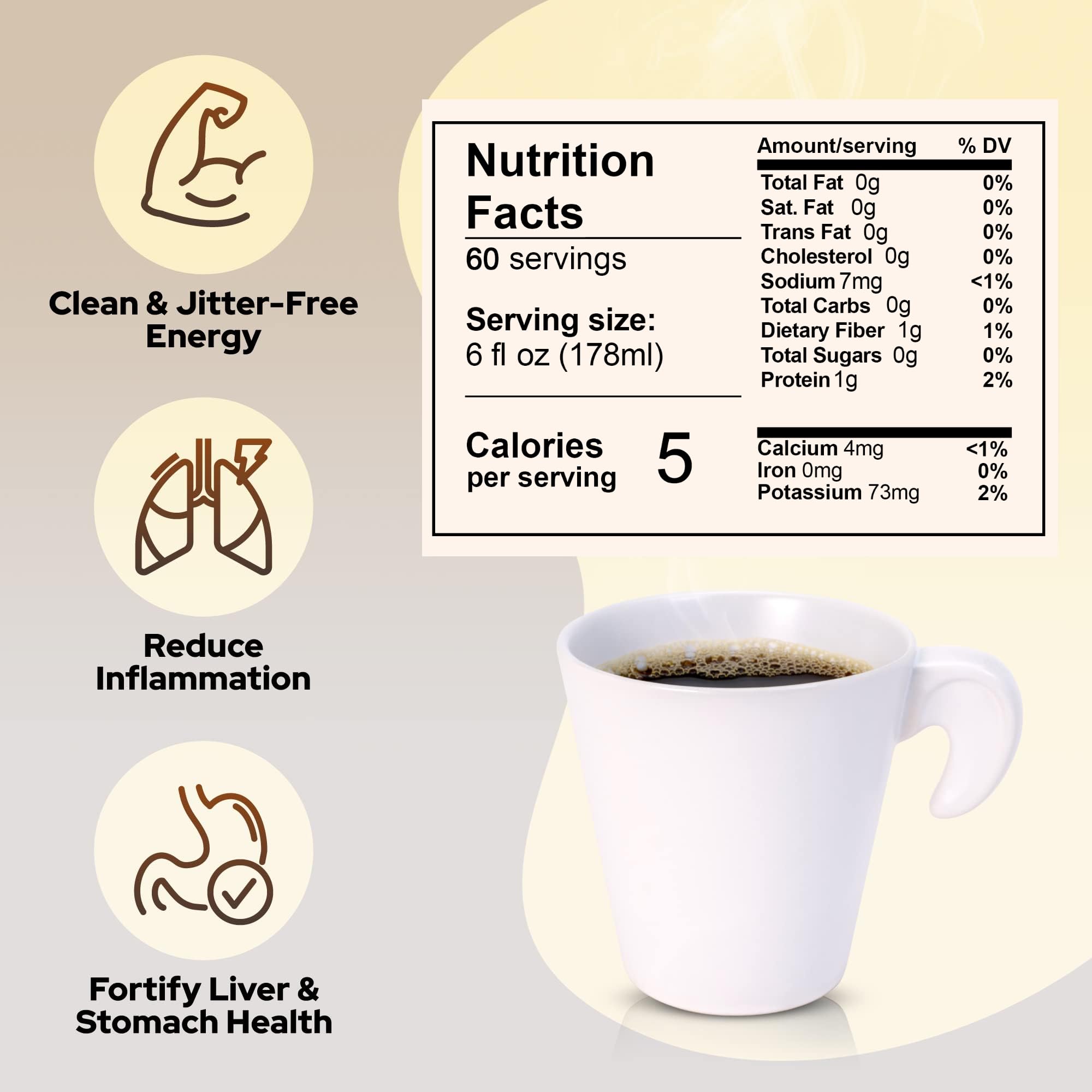 LRLA Mushroom coffee cup pour highlighting rich aroma and potential focus during the day.
