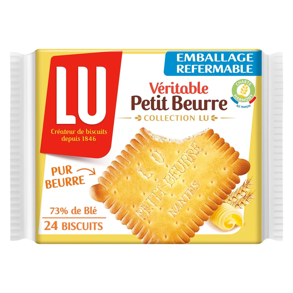 LU Petit Beurre 3-pack front view, ideal for sharing at tea time.
