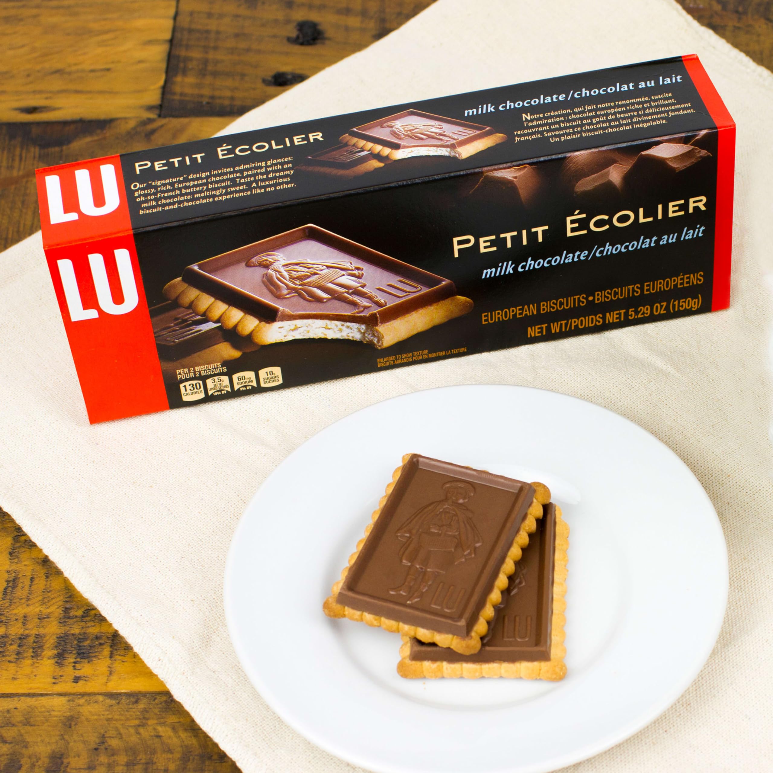 Tea party spread showcasing LU Petit Ecolier as a sophisticated treat