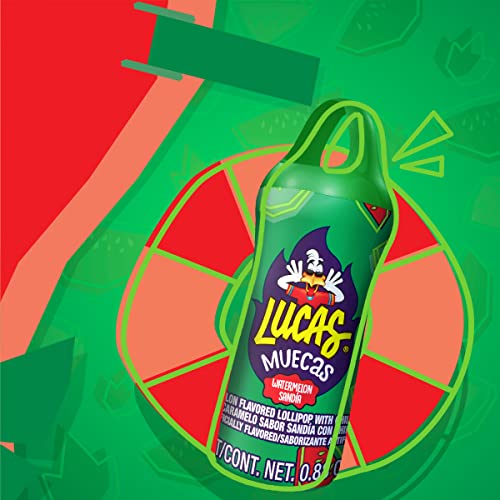 Lucas Muecas watermelon-lollipop closeup; glossy finish with vibrant tones.