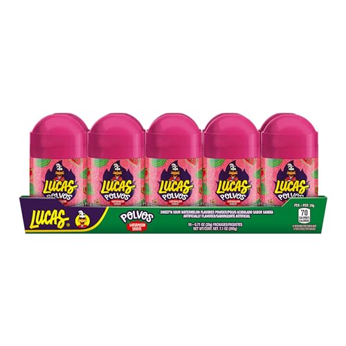 Lucas Powder Watermelon Candy close-up showing bold watermelon flavor.