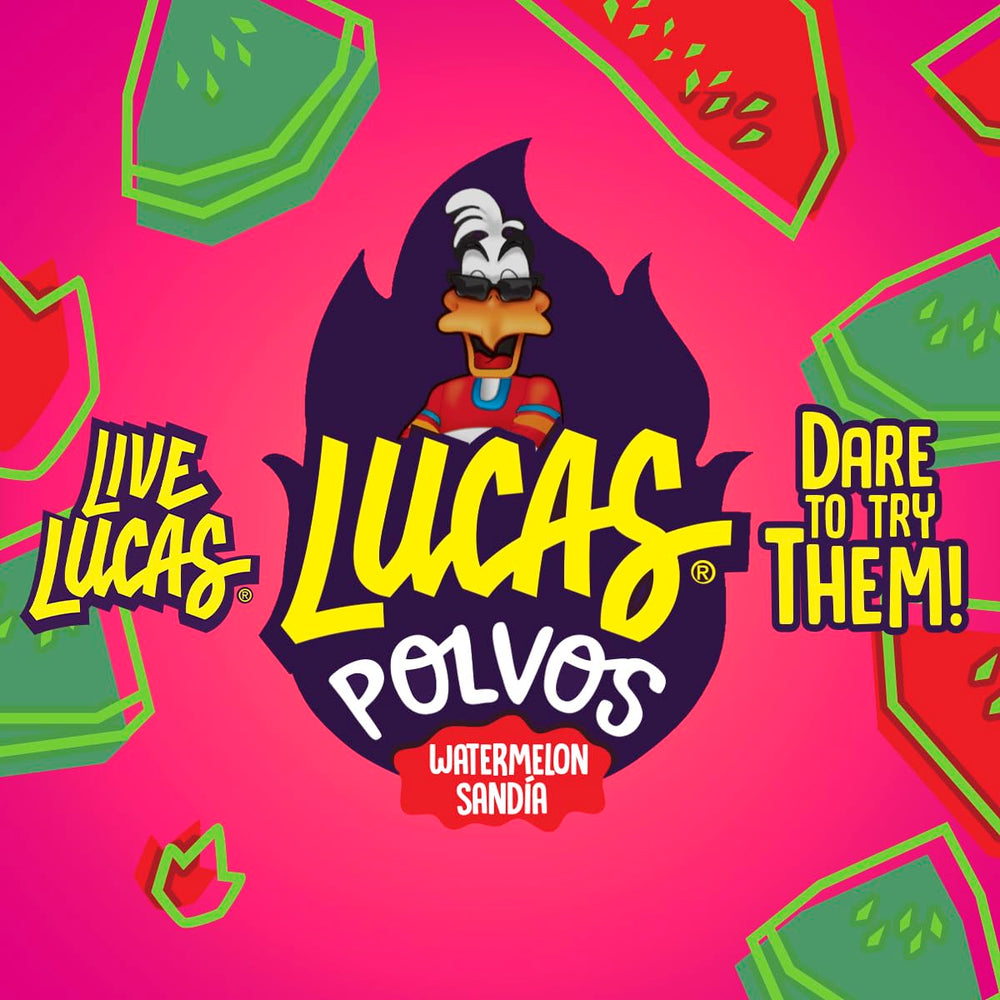 Lucas Powder Watermelon Candy portable snack for on-the-go.
