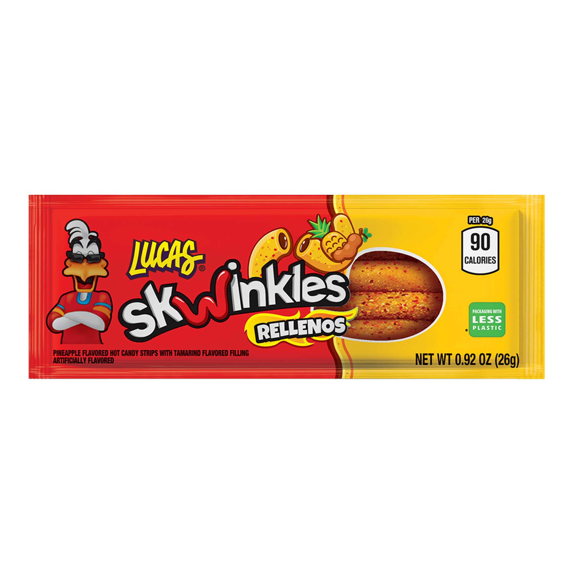 Lucas Skwinkles pineapple-tamarind strip ready to snack on the go.